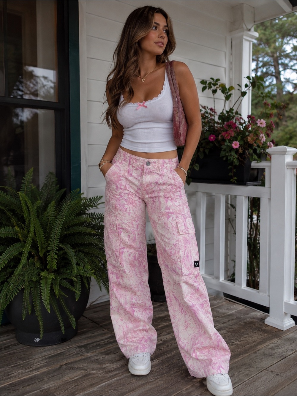 True Religion Pink and Cream Camo Jeans - Picture 2 of 9